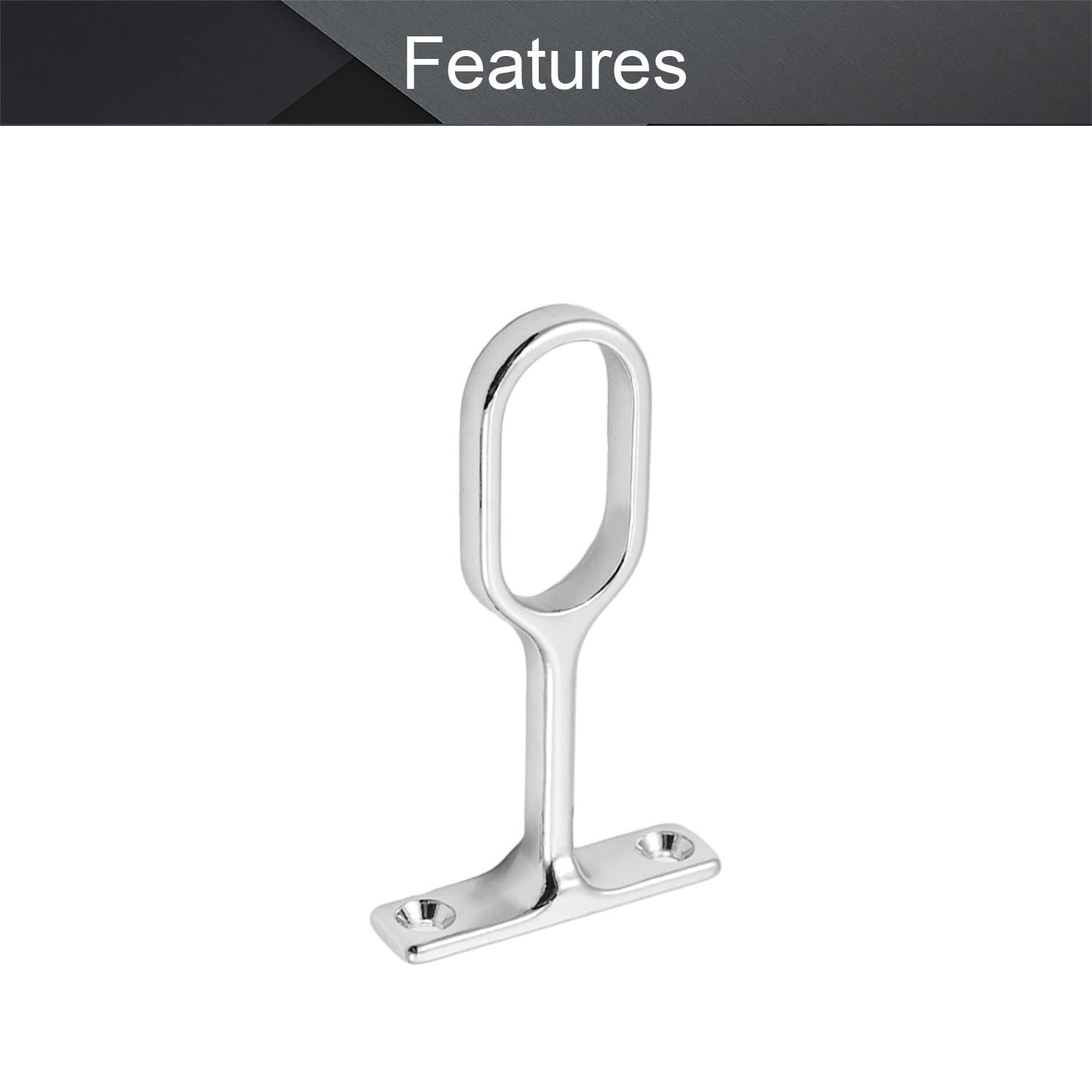 Mromax 10Pcs 0.63'' X 1.18''(Wxl) Oval Closet Rod Support Zinc Alloy Middle Mounting Bracket With Installation Screws Electropla