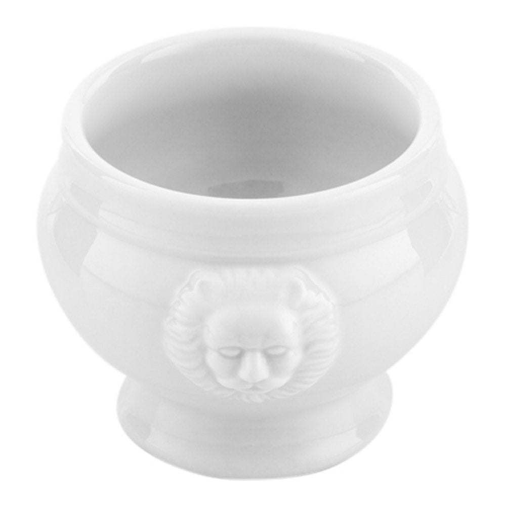 Restaurantware 6 Ounce Porcelain Bowls 10 Lion Head Design Porcelain Small Bowls - Microwave-Safe Oven-Safe White Porcelain Whit