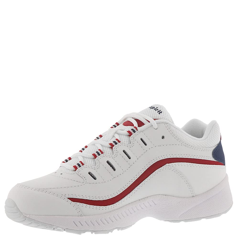 Easy Spirit Womens Romy Sneaker, Whitered, 7 Wide