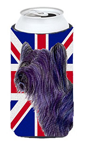 Skye Terrier with English Union Jack British Flag Tall Boy Beverage Insulator Hugger SS4905TBC