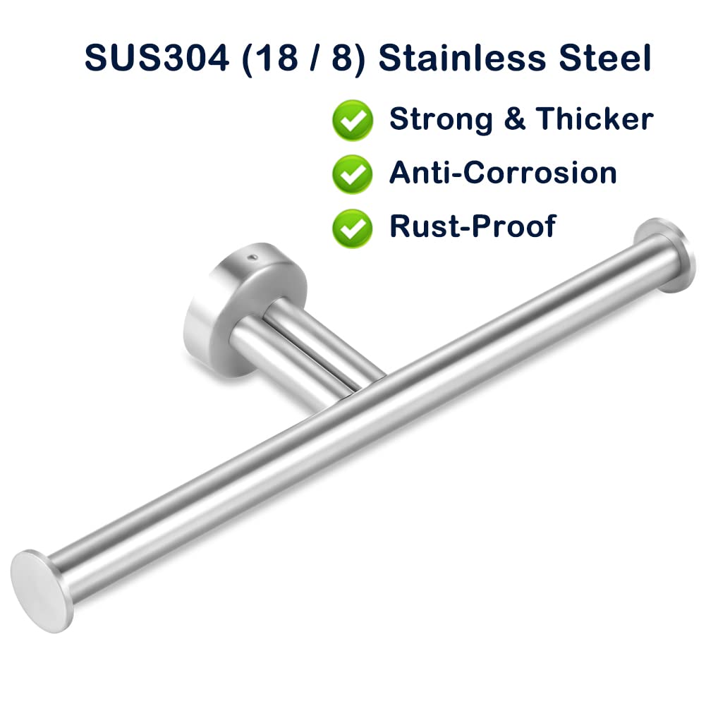 Double Roll Toilet Paper Holder Wall Mount for Bathroom Kitchen  Brushed Nickel SUS304 Stainless Steel 2 in 1 Dual Tissue Holder