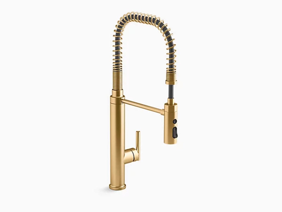 Kohler K-24982-2Mb Purist Semi-Professional Pull-Down Kitchen Sink Faucet, Commercial Kitchen Sink Faucet With Sprayhead, Vibran