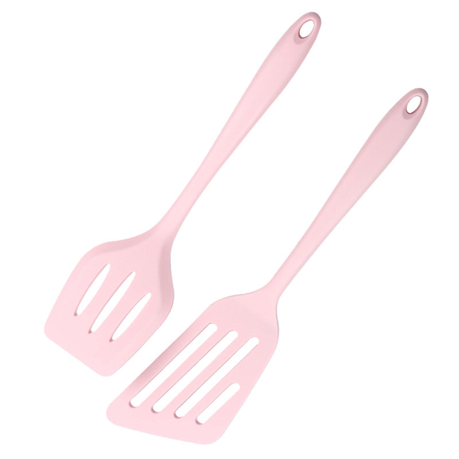 2pcs Silicone Spatula, Flexible Nonstick Rubber Fish Slotted Turner, Flipper Spatulas Heat Resistant Cookware for Baking, Frying