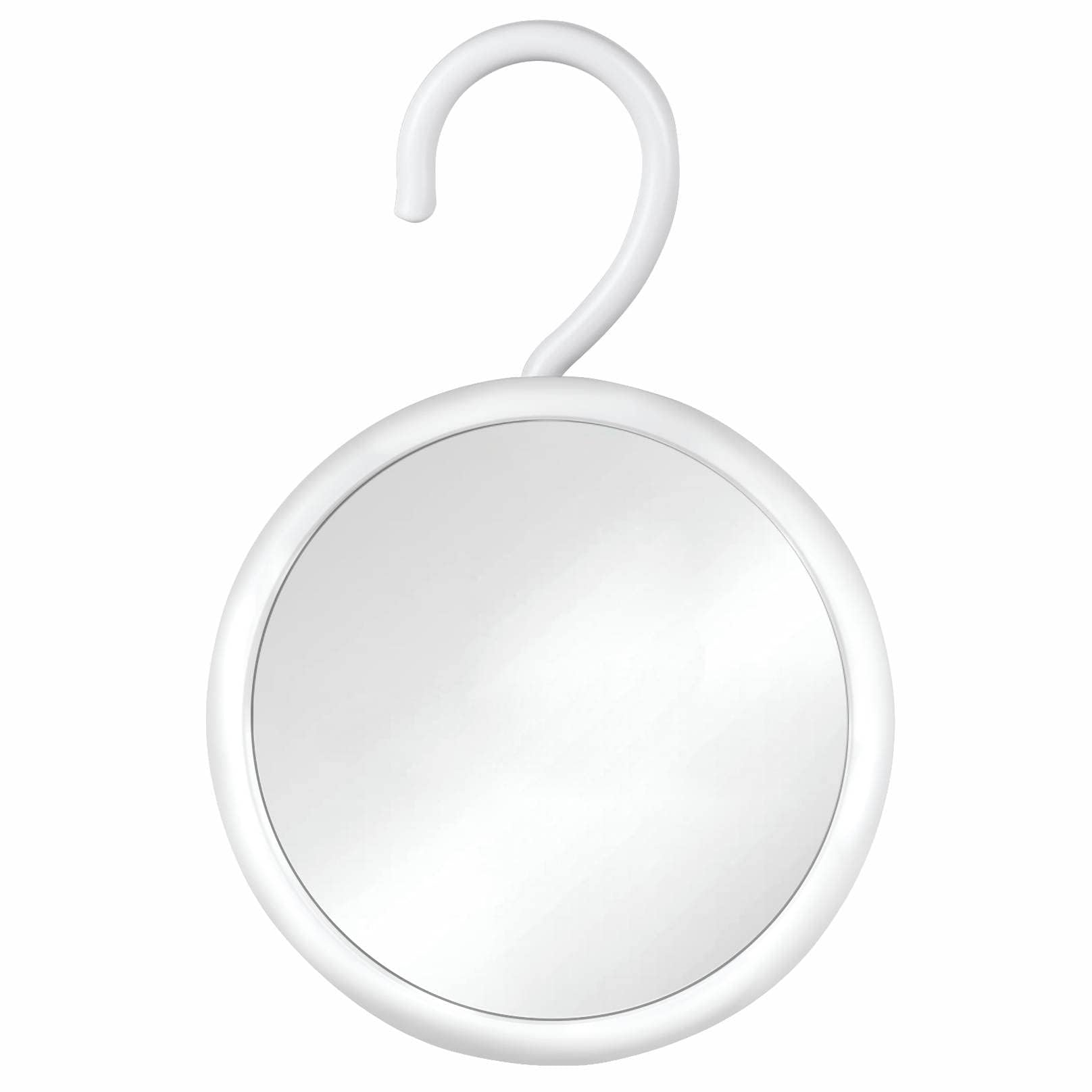 MIRRORVANA Hangable Round Fogless Shower Shaving Mirror with 360? Swivel Rotatable Hook for Hanging and Bonus Anti-Fog Spray - Anti Fog and Shatterproof Surface  6.7 '' Diameter