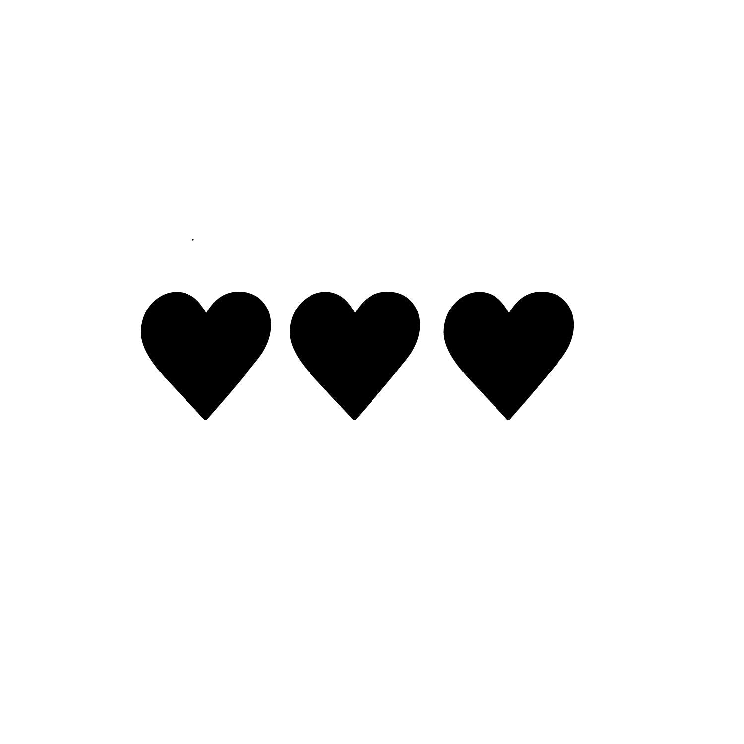 Ecraftindia Set Of 3 Hearts Black Engineered Wood Wall Art Cutout, Ready To Hang Home Decor, One Size (Wmdfco115)