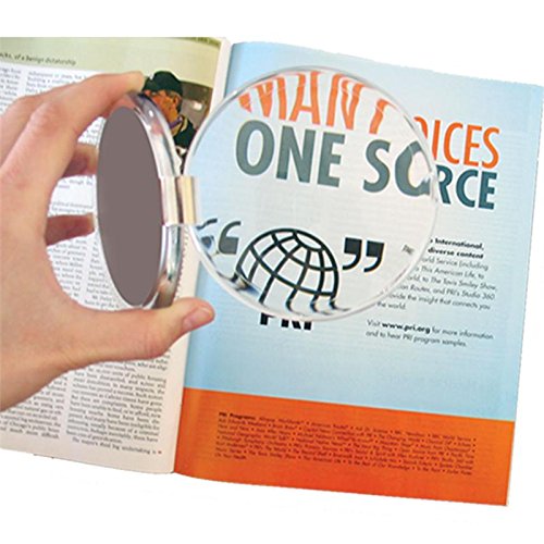 Rucci 3-in-1 Magnifying Compact Mirror  Clear Acrylic  4 Inch Diameter