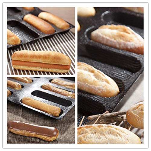 Bluedrop Silicone Hot Dog Bread Forms Mini Baby Sandwich Baking Molds Food Grade Perforated Eclair Sheets For Home Oven