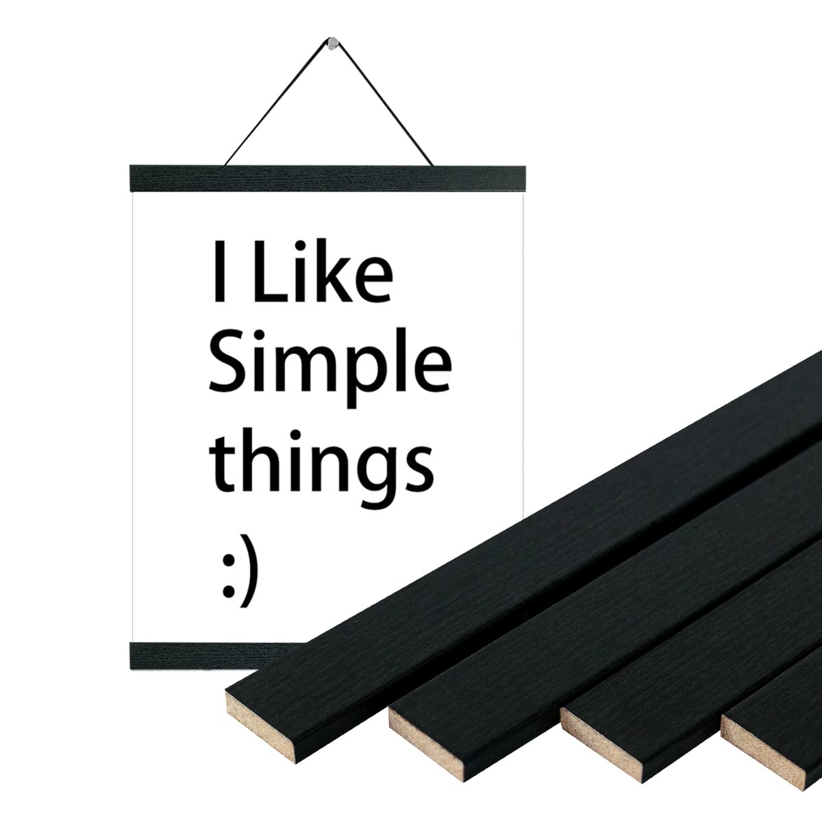 Yk Artwood 3 Pack Magnetic Poster Hanger 10 Inch Black, 10X12 10X16 10X14 Poster Frame Wood Wooden Magnet Print Posters Dowel Sc