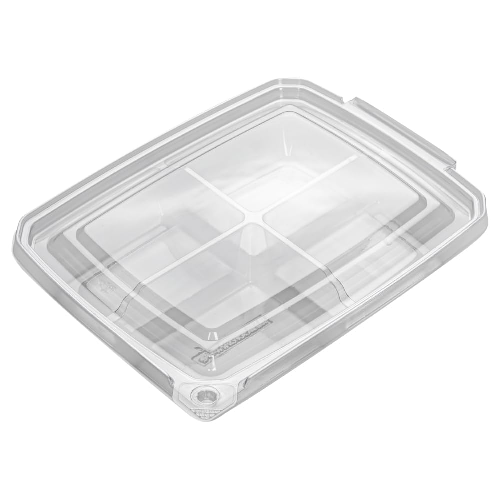 Tamper Tek 13 Ounce Rectangle Take Out Containers, 100 Durable Carryout Containers - Tamper-Evident, Freezable, Clear Plastic To