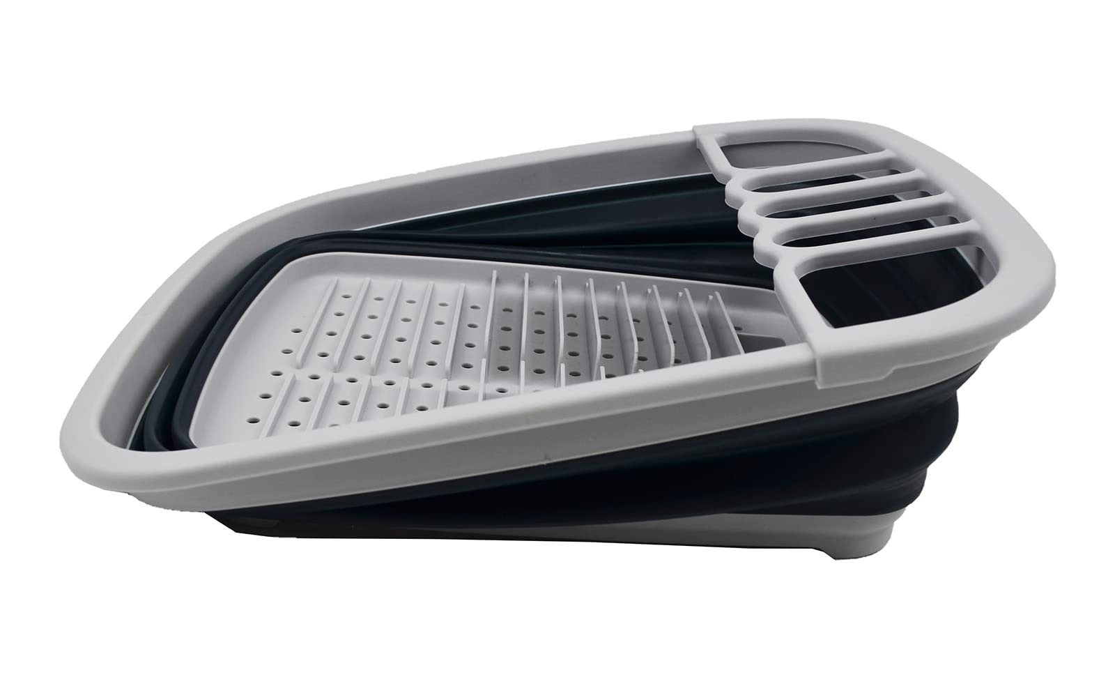 Sammart 8L (2.11Gallons) Collapsible Plastic Dish Drainer - Foldable Drying Rack Set - Portable Dinnerware Organizer - Space Sav
