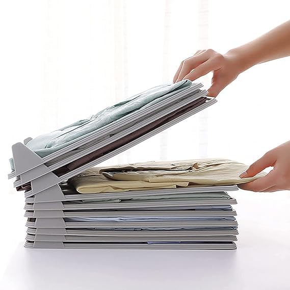 Aestroke Plastic 10 Pcs TShirt Organizer Closet Clothing Trays Durable Stackable Receipt Board Shirt Dividers File Organizer Cl