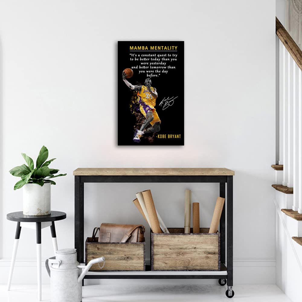 Amart Sun Basketball Player Sports Home Decor  Basketball Superstar No. 24 Quote Poster Inspirational Canvas Wall Art  Motivatio