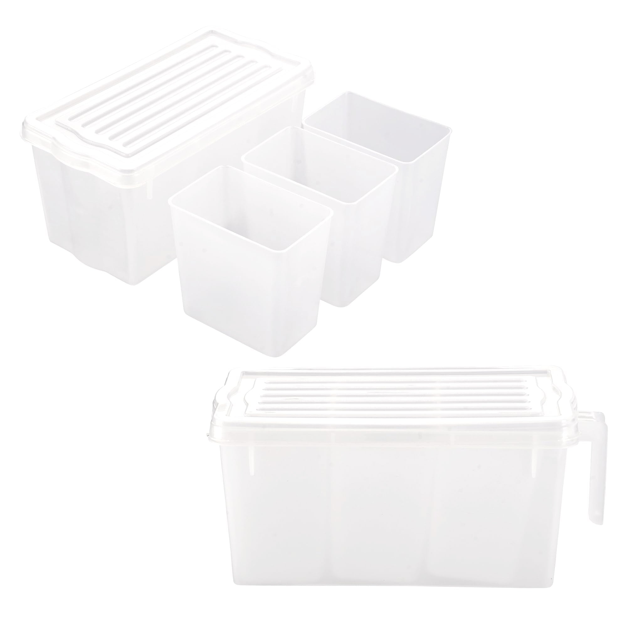 Urbane Home Set Of 8 Pcs Kitchen Fridge Storage Box | Transparent Container Set For Refrigerator Food, Fruits & Vegetable Storag