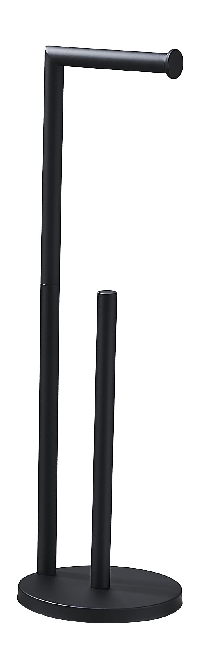 Matte Black Toilet Paper Holder, Free Standing Black Toilet Roll Holder, Sus304 Stainless Steel Bathroom Toilet Paper Holder Wit