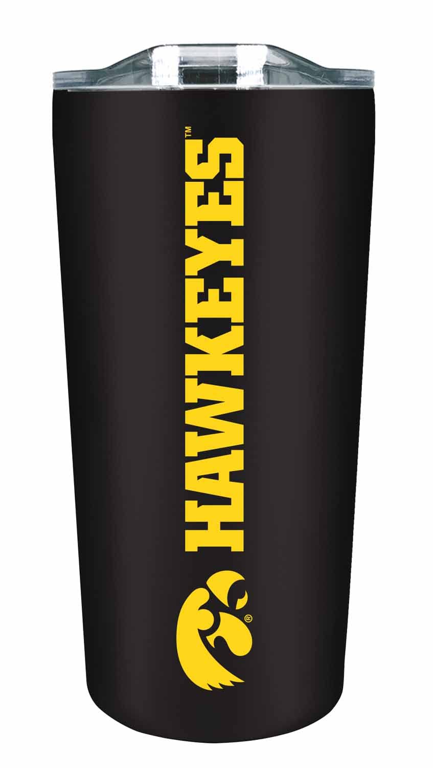Campus Colors NCAA Stainless Steel Tumbler perfect for Gameday - 18 oz - Double Walled - Keeps Drinks Perfectly Insulated (Iowa 