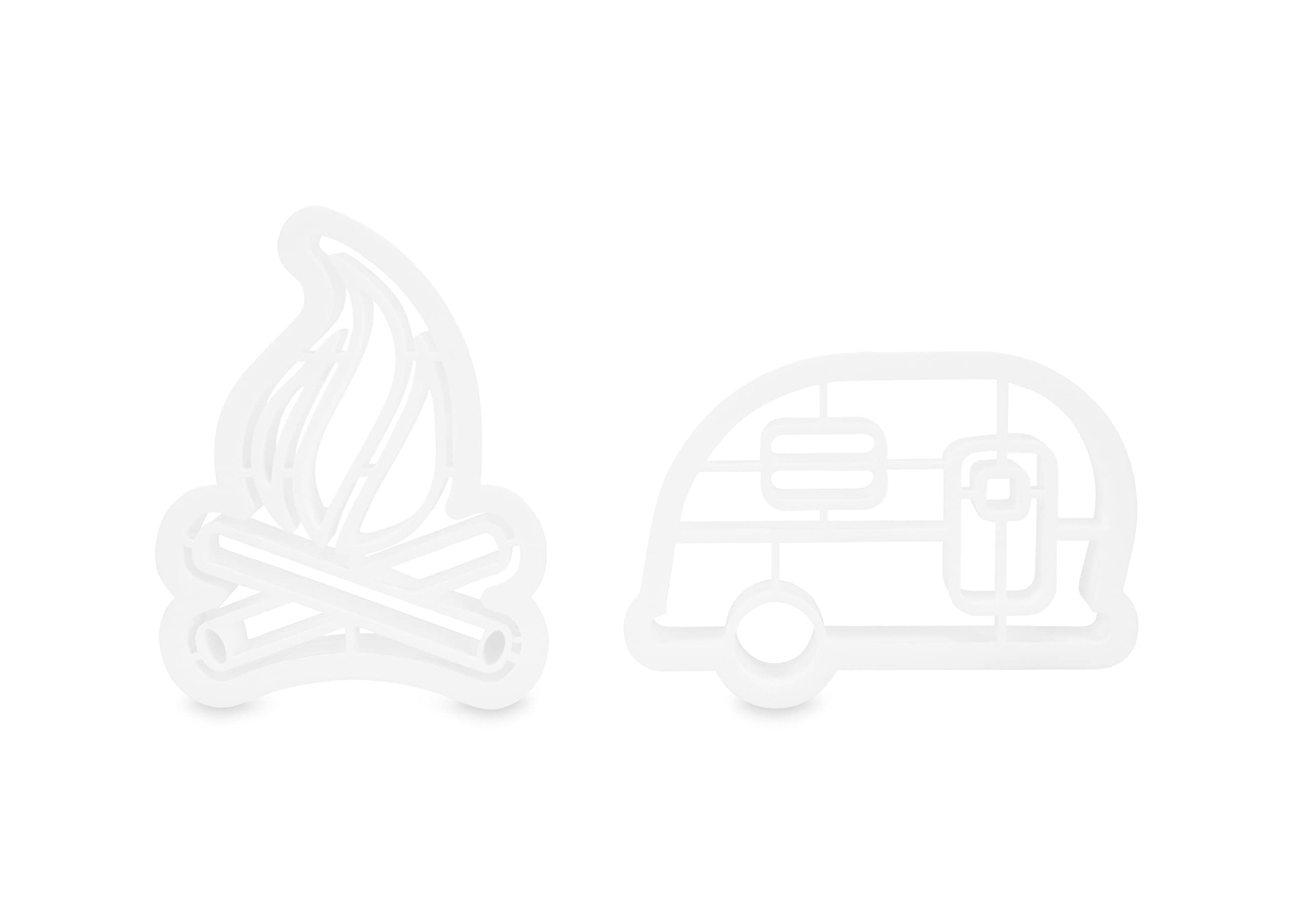 Camco 53369 Life Is Better At The Campsite Cookie Cutters - Perfect For Making Decorative Cookies - Includes (1) Campfire And (1