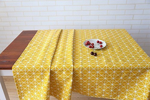 meioro Tablecloths Cotton Linen Tablecloth Simple Style Twill Tablecloths Multi-Purpose Indoor and Outdoor (Yellow  51''x70'')