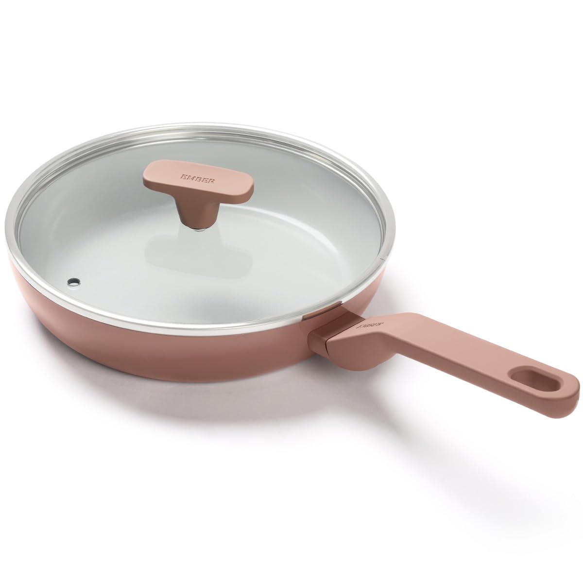 Ember Cookware Arcilla Ceramic Frying Pan 24Cm | Non Stick Cookware | Non Toxic Pan | Glass Lid | Isi Certified | Ceramic Fry Pa