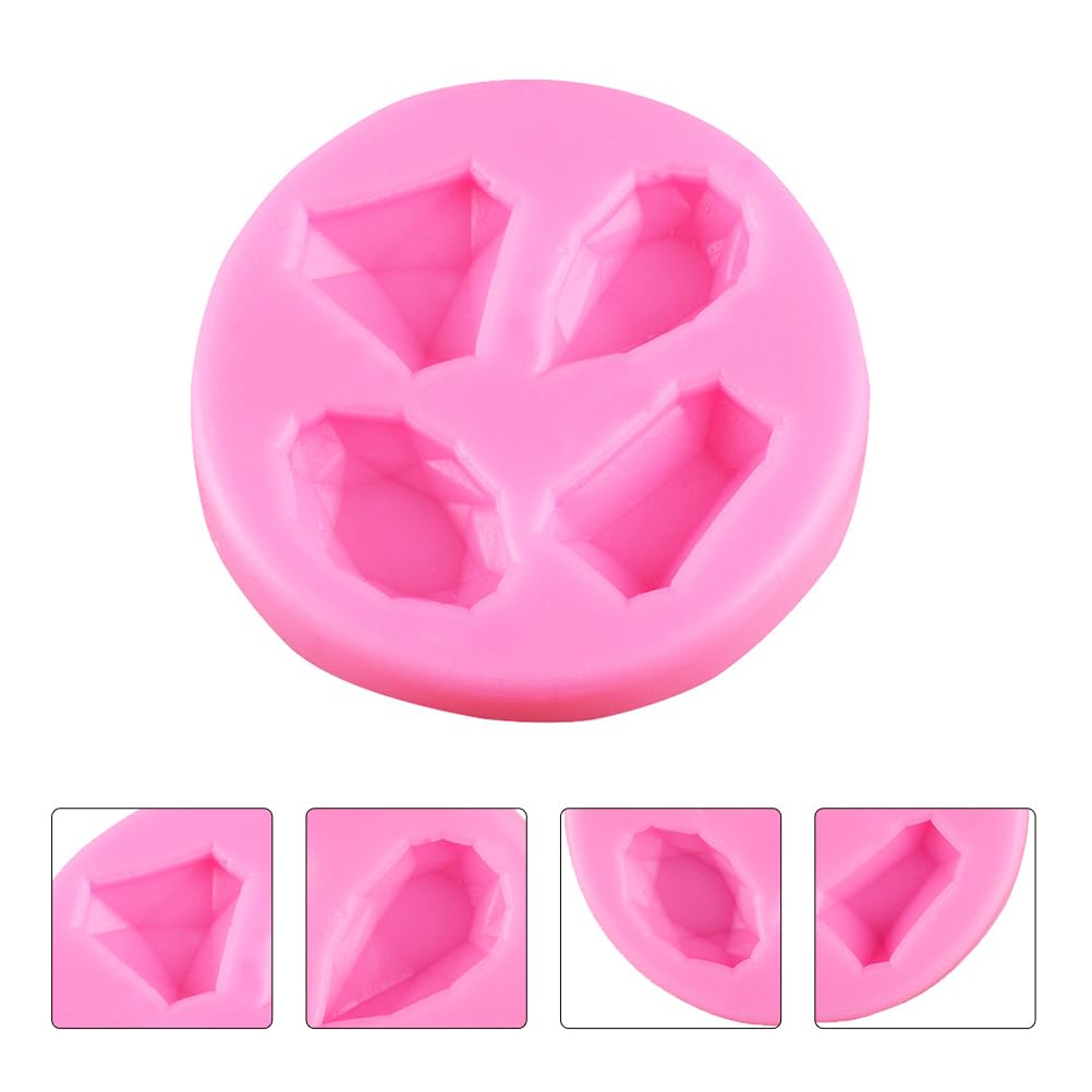 Hemoton 3Pcs Gems Silicone Molds For Cake Decorating Polymer Clay Resin Epoxy Gemstone Pastry Silicone Molds For Baking Candy Fo