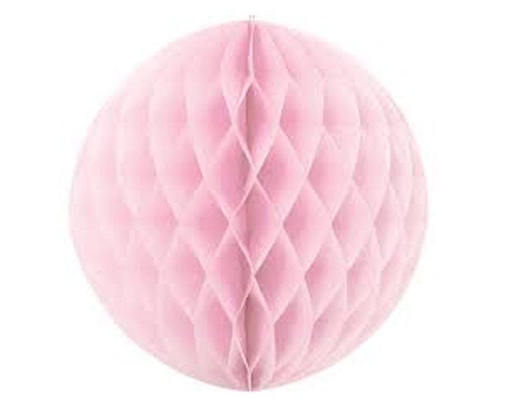 Solid Lovely Pink Hanging Paper Honeycomb Ball - 8'', 1 Count - Perfect For Parties & Home Decor