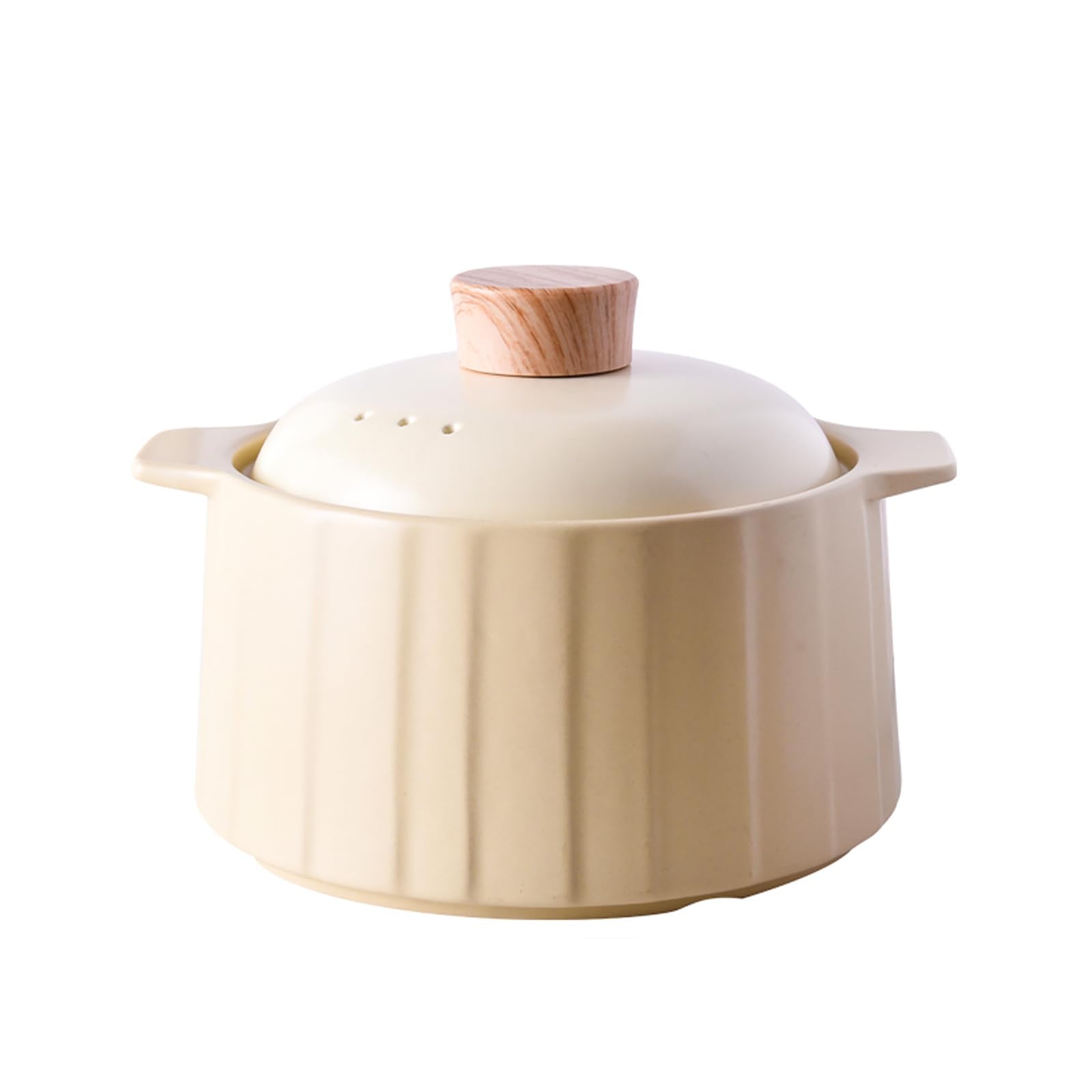 Ceramic Casserole Dish, Clay Pot, Earthen Pot Cookware with Lid, Stockpot for Stew, Soup, Steam, Oven SafeHeat Resistant 2.9Qua