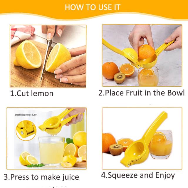 Lemon Squeezer Metal Lime Juice Extractor Citrus Juicer Handheld Heavy Duty Citrus Squeezer Lime Press Squeezer Seedless Manual