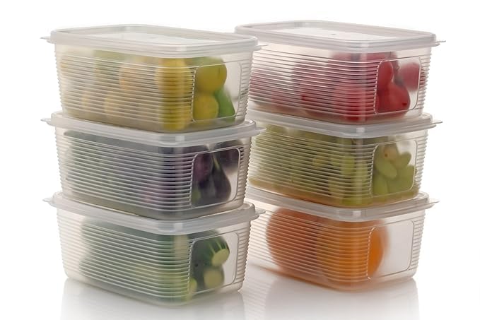 Sr Fridge Container  Plastic Transparent Fridge Storage Box With Air Tight Lid For Vegetables, Fruits, Fish & Meat To Keep Fres