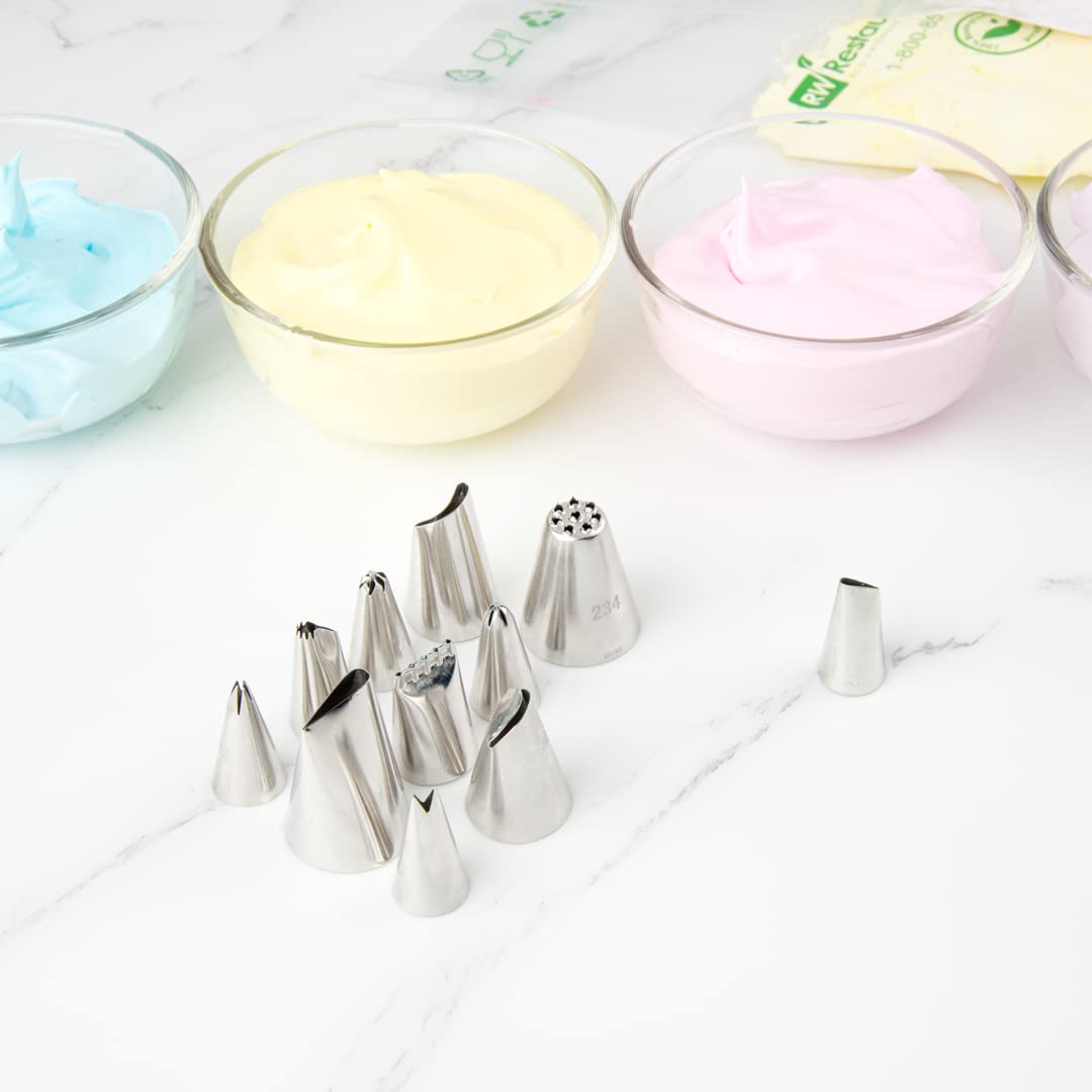 Restaurantware Pastry Tek Petal Tip 1 Reusable Decorating Cake Tip - #103 Dent-Resistant Stainless Steel Rose Frosting Tip Dishw