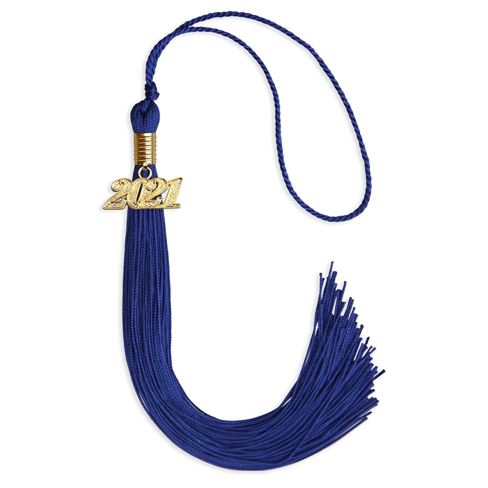 Endea Graduation Single Color Tassel with Gold Date Drop (Royal Blue, 2021)