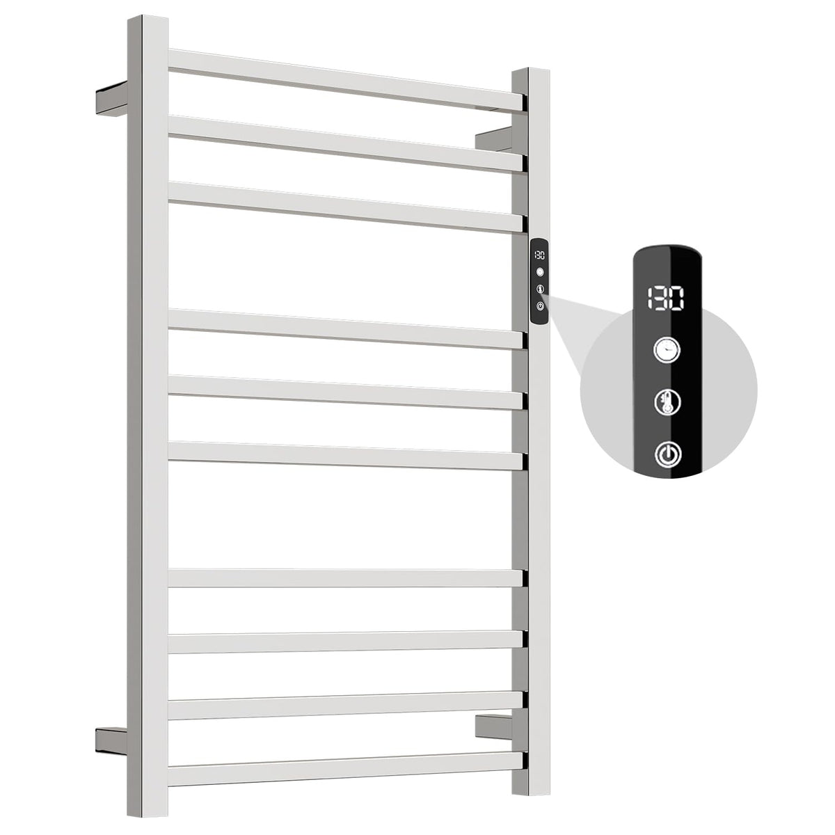Colliford Towel Warmer,304 Stainless Steel Compact Towel Warmer Rack For Bathroom -10 Bars Wall Mounted Towel Heater With Intell