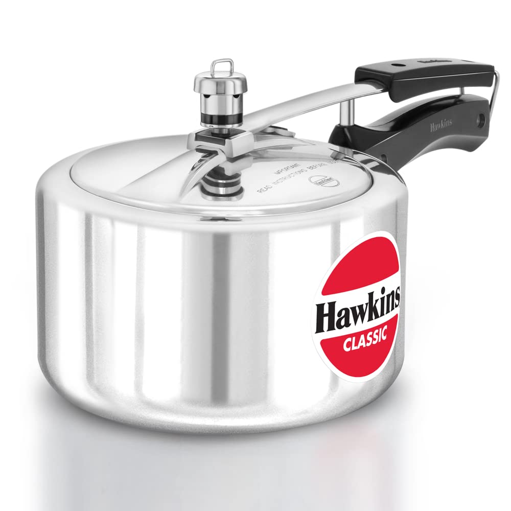 Hawkins Classic 3Liters(Wide) Aluminium Inner Lid Pressure Cooker(Silver)