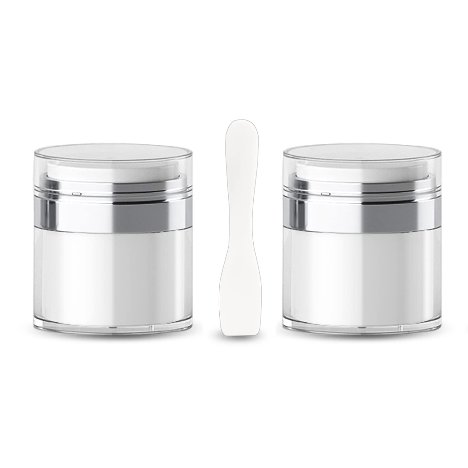 Cream Jar Vacuum Bottle With Cosmetic Spatula,Tsa Approved Travel Bottles-Refillable Travel Size Containers For Creams Gels Loti