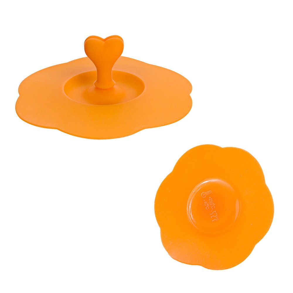 Akoak 6 Pcs Plum Cup Lid, Teacup Mark Lid, Food Grade Silicone Lid With Spoon Holder Lid, 6 Colors