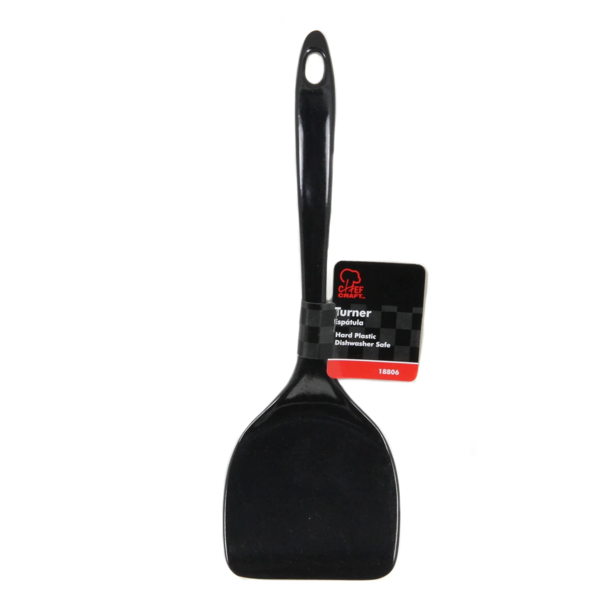 Chef Craft Basic Melamine Jumbo Turner/Spatula, 11.75 Inch, Black