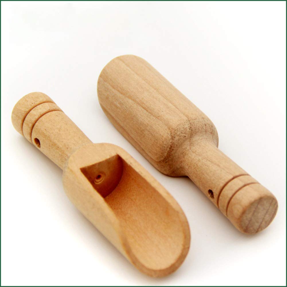 6 Pcs Mini Wooden Scoops Small Bath Salt Spoon Candy Spoon Washing Powder Spoon