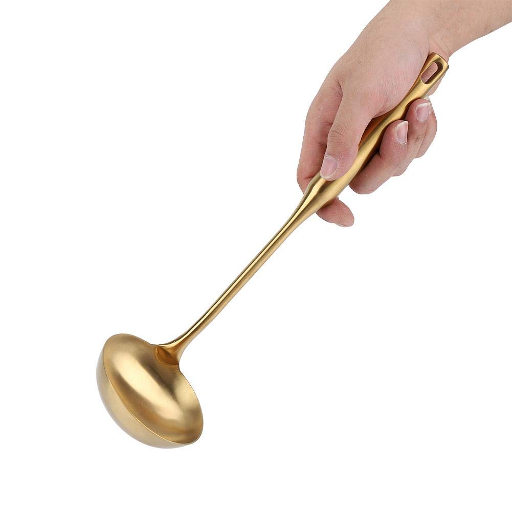 Gold Ladle, Stainless Steel Ladle Spoon, Big Soup Ladle Kitchen Spatula Turner Cooking Tool Serving For Soup Chili Gravy Salad D