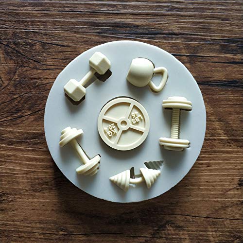 Tiny Cute Fitness Workout Exercise Dumbbell Weightlifting For Diy Cake Baking Biscuit Tray 3D Hard Candies Desserts Drop Decor S