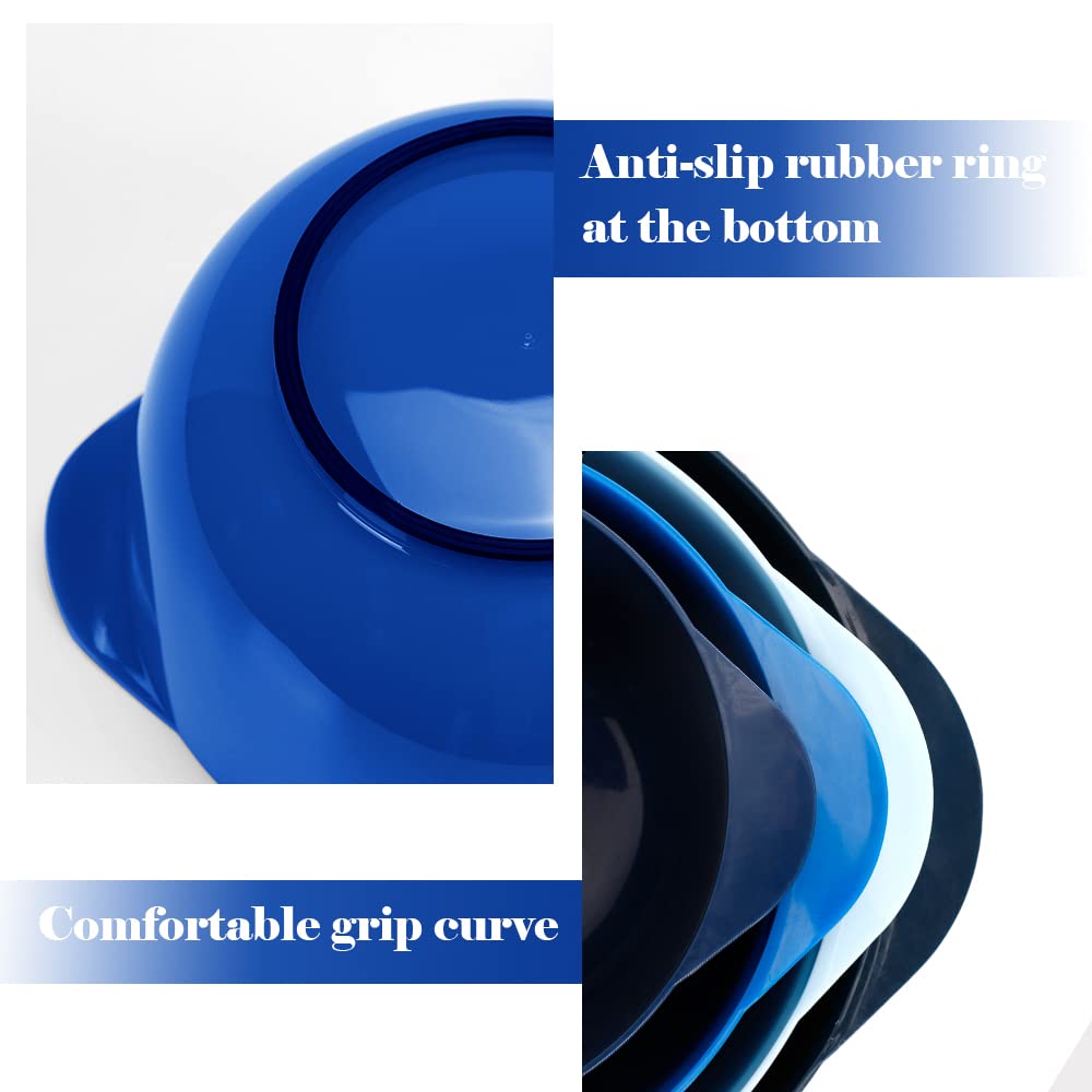 Boxedhome Nesting Plastic Mixing Bowl Set With Pour Spout, Microwave And Dishwasher Safe, Bpa Free Non-Slip Base, Set Of 4 Size