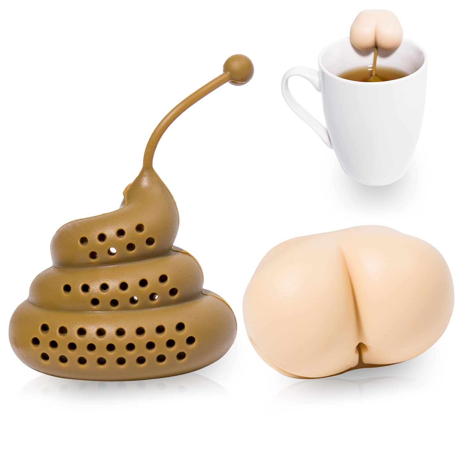 White Elephant Gifts, Funny Gag Gifts Tea Infuser Tea Gifts For Tea Lovers, Silicone Tea Infusers For Loose Tea For Christmas Fa