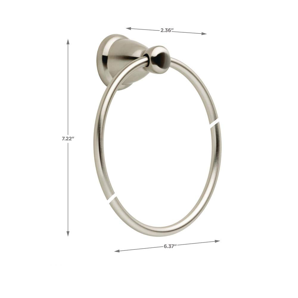 Franklin Brass Kinla (1-Pack) Hand Towel Holder Satin Nickel Towel Racks For Bathroom Wall Round Towel Ring Holder For Bath Towe