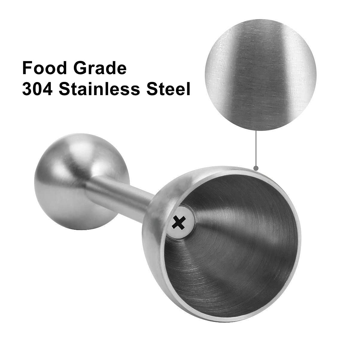 Xicennego Egg Cracker Topper Set - 5 Piece Stainless Steel Set with 2 Cups, 2 Spoons, and 1 Cutter - Silver