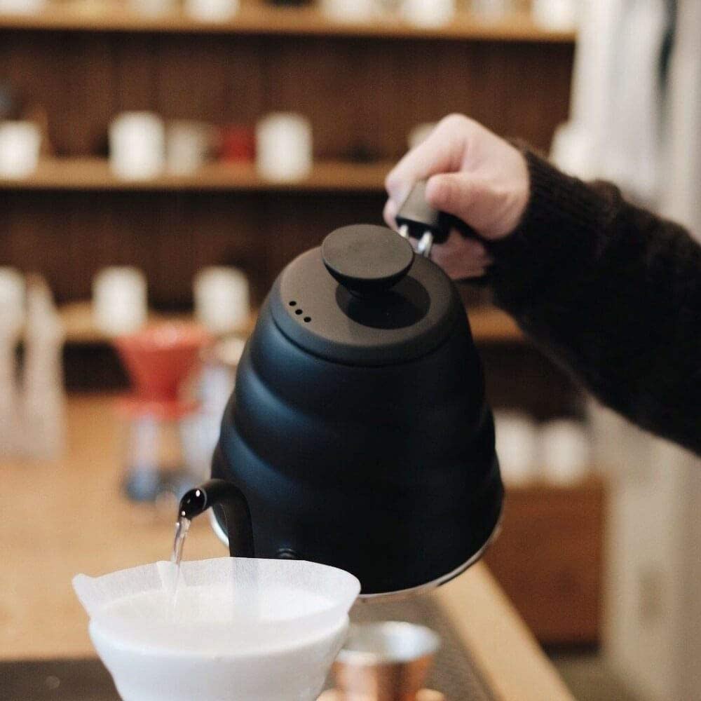 Hario V60 ''Buono'' Gooseneck Coffee Kettle  1.2L  Stainless Steel  Matte Black