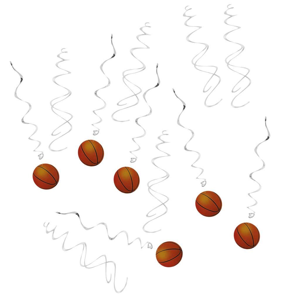 MERISHOPP 12pcs Basketball Hanging Swirls School Sport Party Celebration Decoration