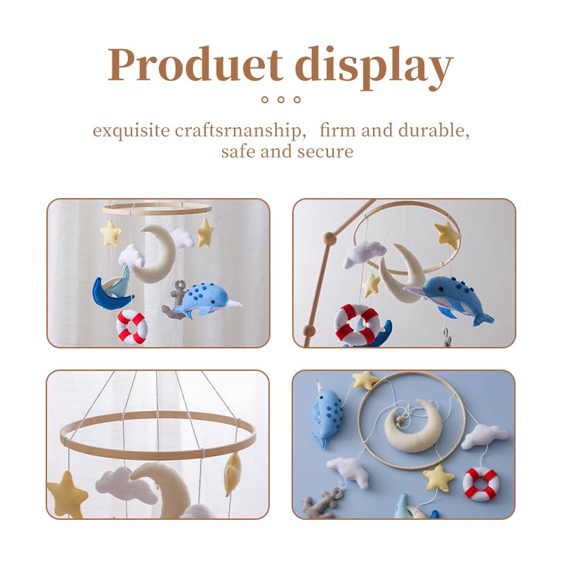 GOODMOM Seaside Nursery Mobile for Boys & Girls - Handmade Staycation Baby Mobile for Crib - Baby Crib Mobile COAST Theme Access
