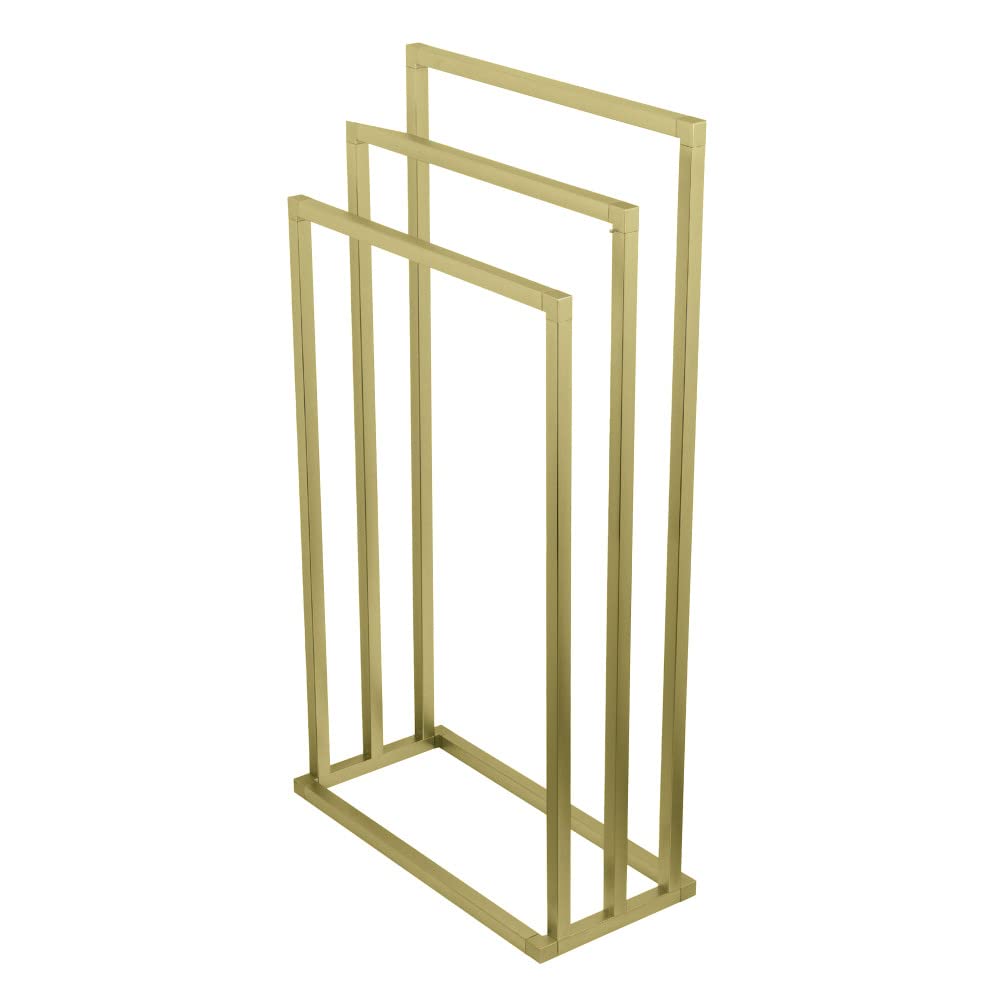 Kingston Brass Scc8337 Edenscape Freestanding 3-Tier Towel-Rack, Brushed Brass 17.75 X 8.31 X 33.13