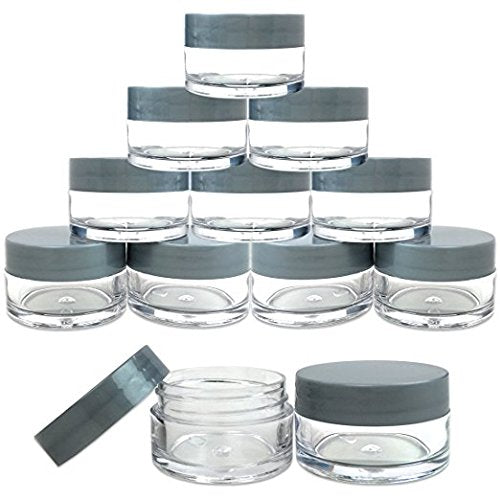 Beauticom 20 Gram/20Ml Empty Clear Small Round Travel Container Jar Pots With Lids For Make Up Powder, Eyeshadow Pigments, Lotio