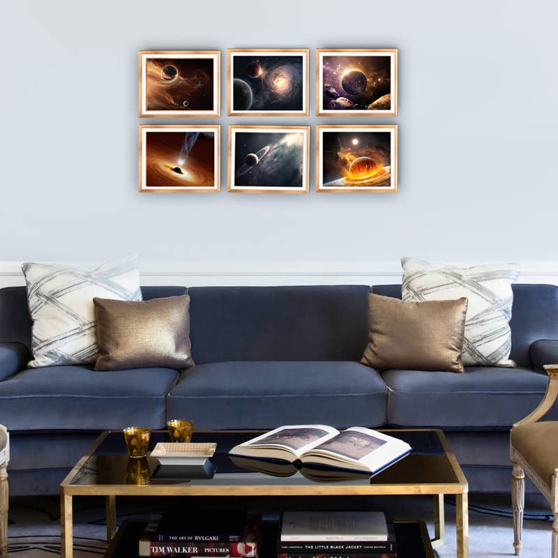 Pousrede Outer Space Planet Wall Art Painting,For Bedroom, Livingroom, Bathroom Decor ,Posters For Kids, Boys Or Girls Room Set