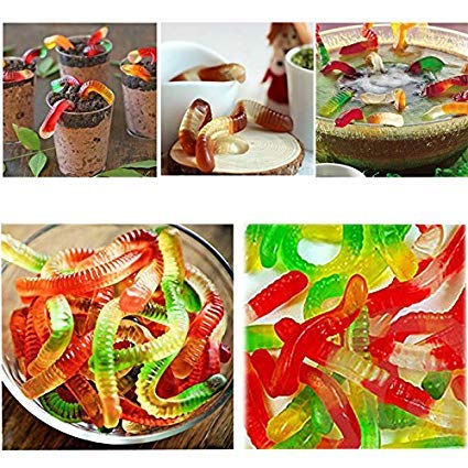 Mydio 20 Cavity Gummy Worm Silicone Molds With 1 Dropper,Bpa Free,For Diy Candy,Cake D  Cor, Halloween Gummi Chocolate,Jelly Cho