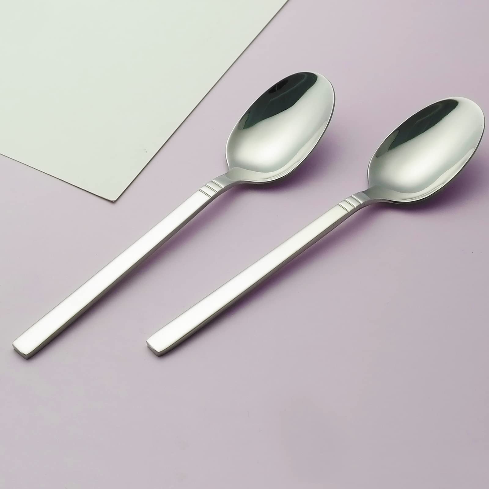 Morcte 12-Piece Stainless Steel Dinner Spoon, 7.8'' Cutlery Spoon