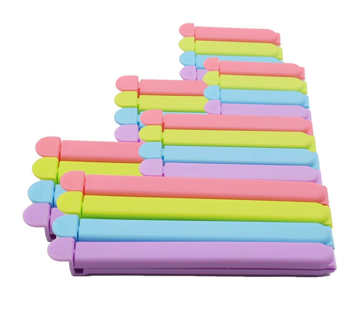 Tmflove 24 Pcs Sealing Clips For Food And Snack Bag(2.75 In, 4.33 In, 6.29 In) (Multicolor, 24)